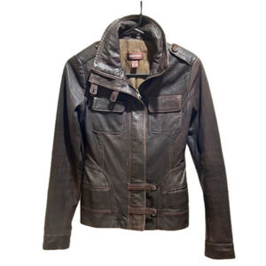 Danier Leather Dark Brown leather Jacket CDN 3XS (U.S 2) EURO 32 -34